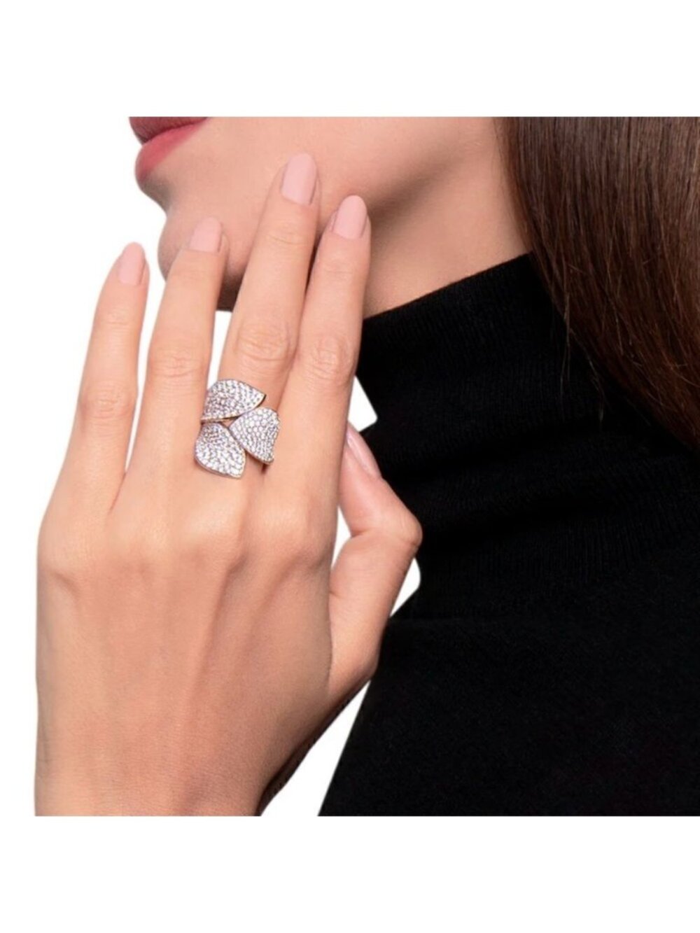 Trendy leaf ring A436